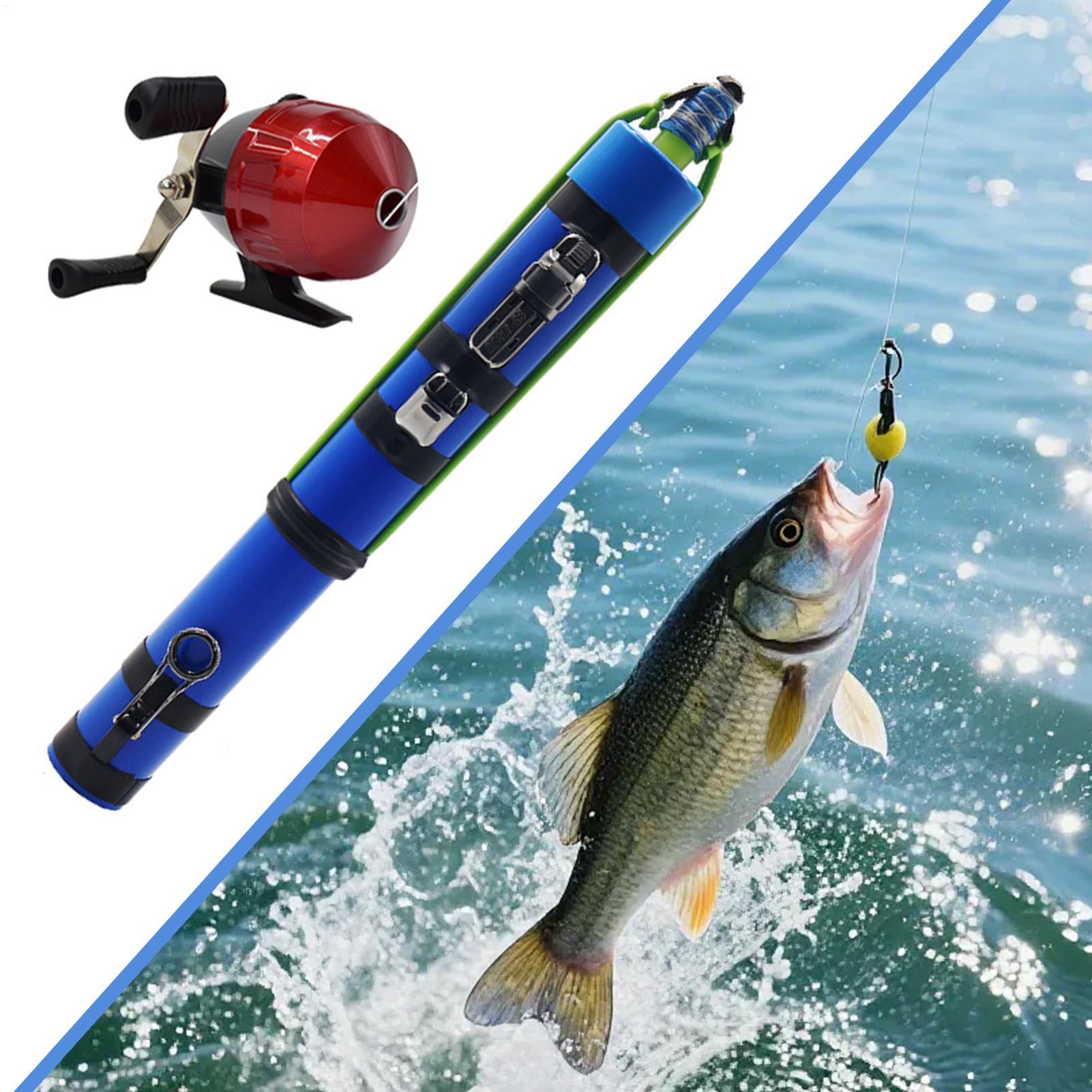Bass Fishing Lure - Angelrute, Schleuder-Design, kompaktes Fischwerkzeug mit Rolle,