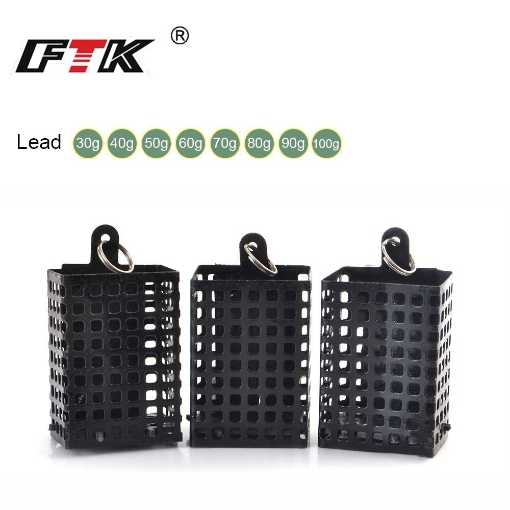 Freshwater Fishing Kit - Köderbehälter Quadratische Form Metall-Futterkorb Drahtmaterial 30g-100g