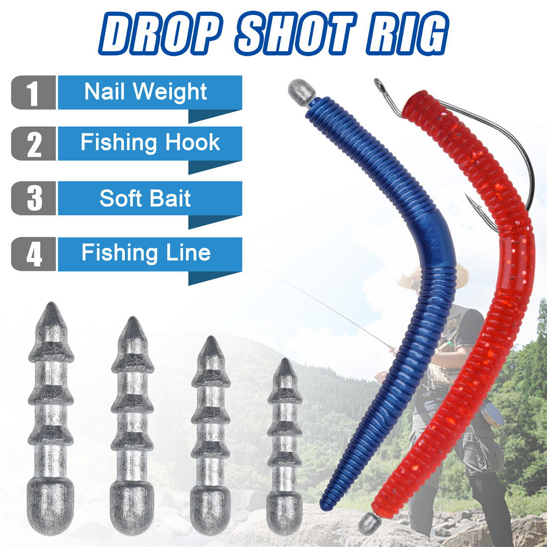 60pcs Nagel gewichte Wurm Ange – Bass Fishing Lure Bewertung und Preis